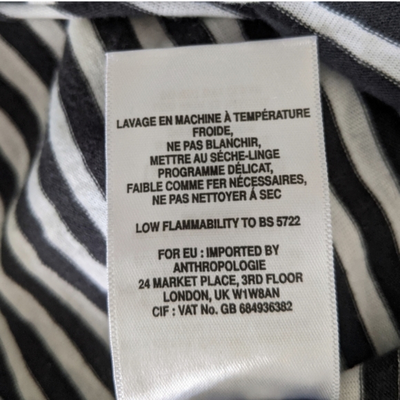 ⭐ Anthropologie London T.LA Stripes LONG SLEEVE WOMEN'S TOP BLOUSE - Picture 10 of 11